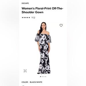 Off the shoulder black and white Xscape Dress